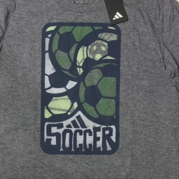 Boys Soccer Adidas Athletic T-Shirt Youth Sports Training Active Wear XL - Picture 2 of 2